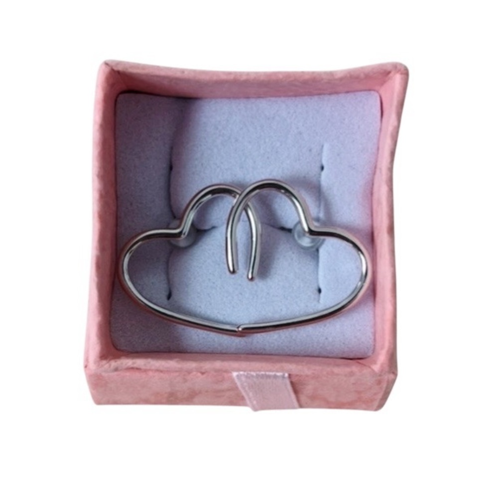 Unique Silver Heart Earrings - Picture 7 of 7